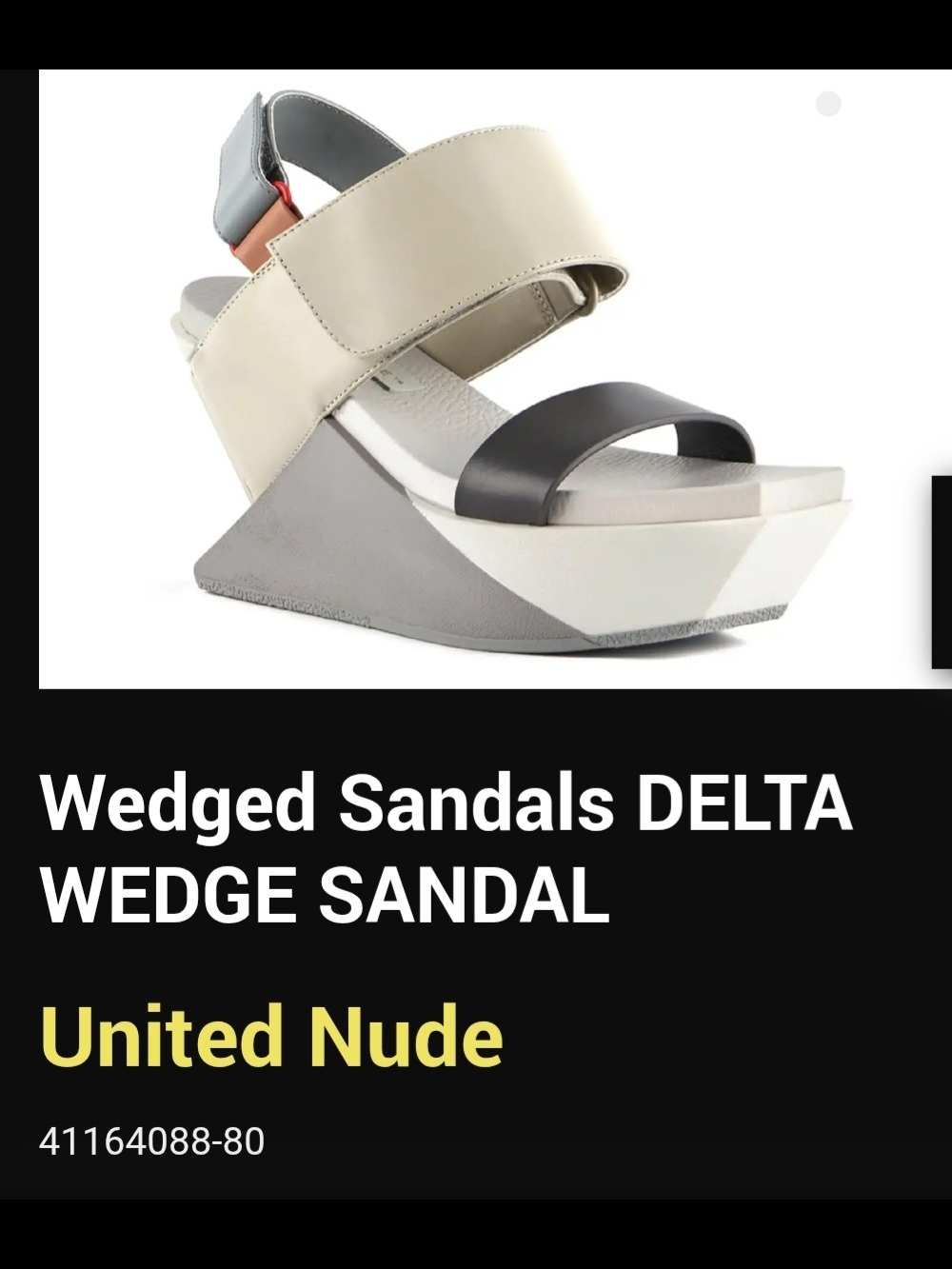 United Nude Delta Sculptural Wedge Sandal in Beige, Gray and Black Unique Design
